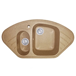 Granfest Мойка кухонная Corner GF-C960E Терракот угловая – фотография-1